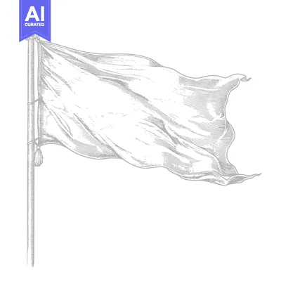 Popular premium asset: A White Flag Waving on a Pole With a Tassel