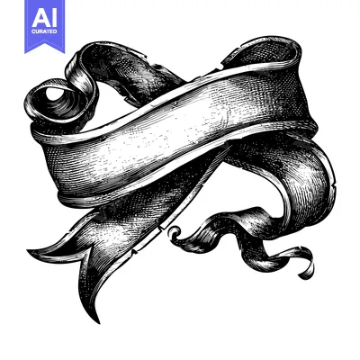 Popular premium asset: Hand-Drawn Vintage Ribbon Banner with Flourishes