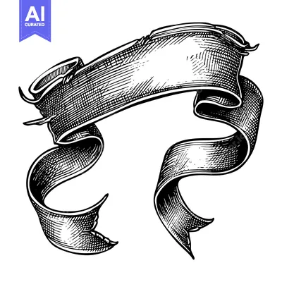 Aset desain premium: Hand-Drawn Vintage Banner with Torn Edges