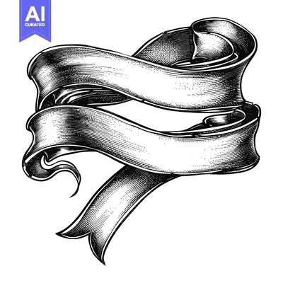 Hand-Drawn Vintage Ribbon Banner Illustration