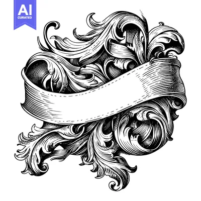 Popular premium asset: Ornate Swirling Floral Design with a Blank Banner