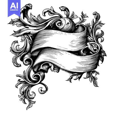 Aset premium populer: Ornate Floral Banner with Scroll and Swirls