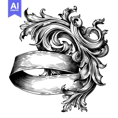 Popular premium asset: Ornate Flourish with Banner for Design Element