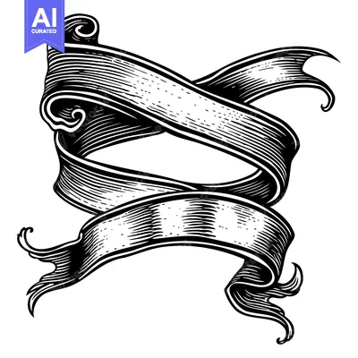 Popular premium asset: Black and White Ornate Ribbon Banner with Swirls