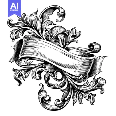 Popular premium asset: Ornate Floral Scroll with Ribbon Banner