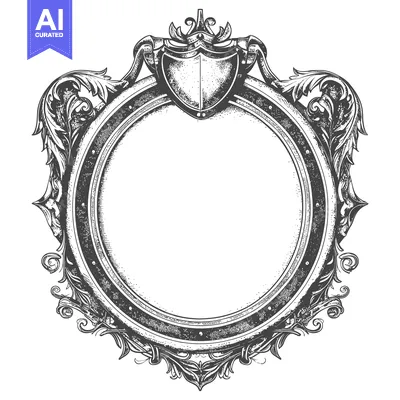 Popular premium asset: Ornate Circular Frame with a Shield and Floral Detailing