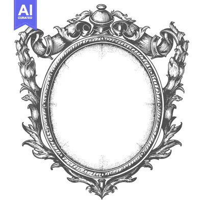 Popular premium asset: Ornate Oval Frame with Decorative Scrollwork and Flourishes