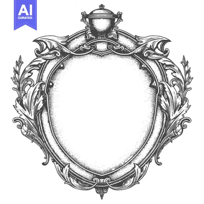 Premium design asset: Ornate  Shield with Top Finial for Crest or Emblem Design