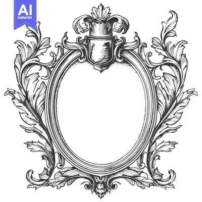 Aset premium populer: Ornate Hand-Drawn Frame with Floral Elements