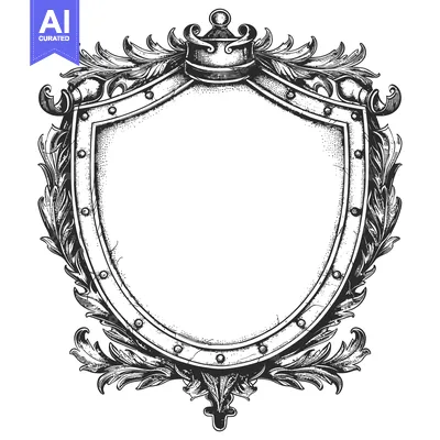 Popular premium asset: Ornate Shield with Crown and Floral Accents