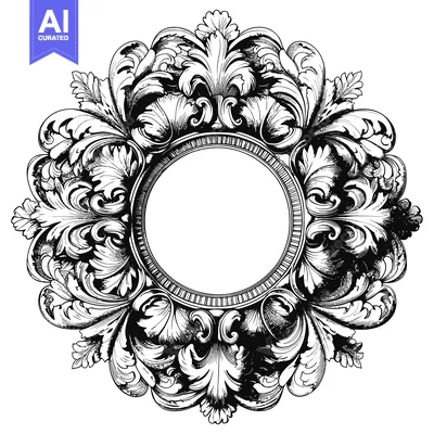 Popular premium asset: Ornate Circular Frame with Intricate Floral Design