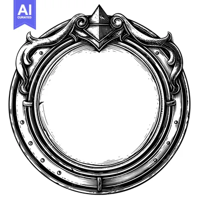 Aset premium populer: Ornate Circular Frame with a Spiked Top