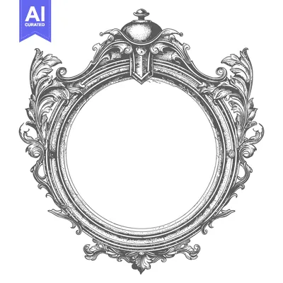 Popular premium asset: Ornate Circular Frame with Floral Motifs and a Finial