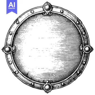 Aset premium populer: Ornate Circular Frame with Intricate Design