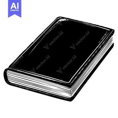Black and White Sketch of a Closed Book