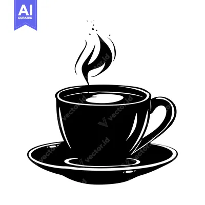 Aset premium populer: Steaming Cup of Coffee with a Saucer