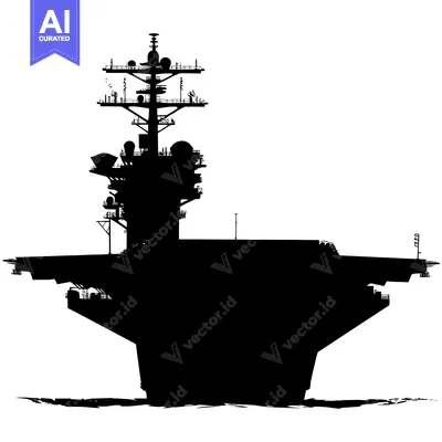 Aset premium populer: Silhouette of an American Aircraft Carrier