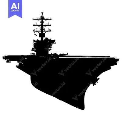 Aset premium populer: Silhouette of an Aircraft Carrier with Flight Deck
