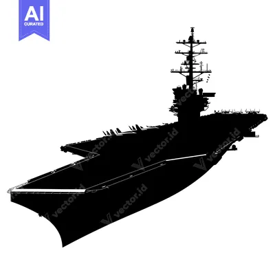 Aset premium populer: Black Silhouette of an Aircraft Carrier with a Flight Deck