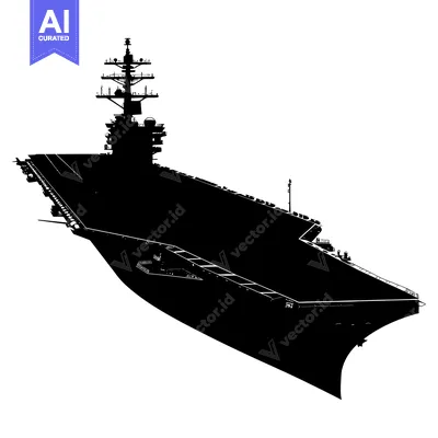 Popular premium asset: Black and White Silhouette of a Navy Aircraft Carrier