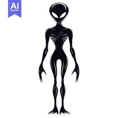 Black and White Silhouette of an Alien Being