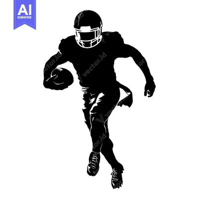 Premium design asset: Silhouette of an American Football Player Running with the Ball