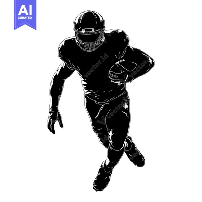 Popular premium asset: Silhouette of a Football Player Running with the Ball