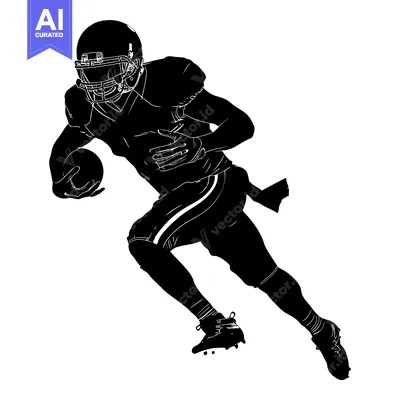 Premium design asset: Silhouette of a Football Player Running with the Ball