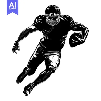 Aset premium populer: Silhouette of a Football Player Running with the Ball