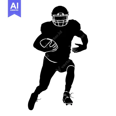 Aset premium populer: Silhouette of a Football Player Running with the Ball