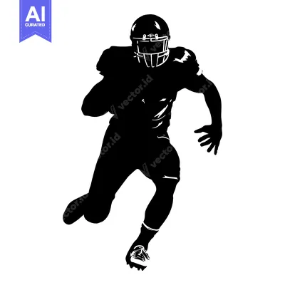 Aset premium populer: Silhouette of a Football Player Running with the Ball