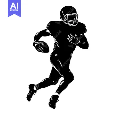 Popular premium asset: Silhouette of a Football Player Running with the Ball