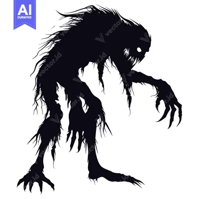 Silhouette of a Furry Monster with Claws