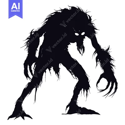 Aset premium populer: Silhouette of a Ferocious, Furry, and Gnarled Creature