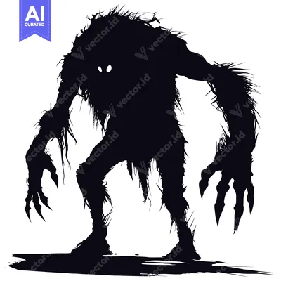 Popular premium asset: Silhouette of a Hairy Monster with Claws