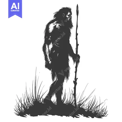 Popular premium asset: Silhouetted Primitive Hunter Holding a Spear in a Grassy Field