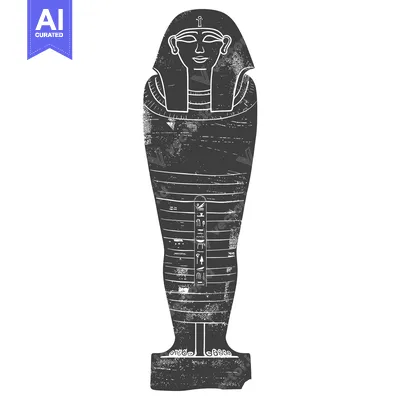 Premium design asset: Ancient Egyptian Sarcophagus with Hieroglyphics