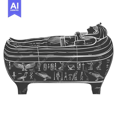 Popular premium asset: An Ancient Egyptian Sarcophagus with Hieroglyphics and a Mummy Inside