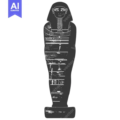 Aset desain premium: Ancient Egyptian Sarcophagus with Hieroglyphs