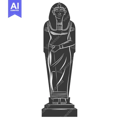 Popular premium asset: Black and White Silhouette of an Egyptian Pharaoh Statue