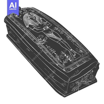 Aset premium populer: Ancient Egyptian Sarcophagus with Hieroglyphics and Reliefs