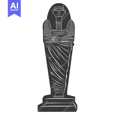 Popular premium asset: A Black and White Illustration of an Egyptian Mummy