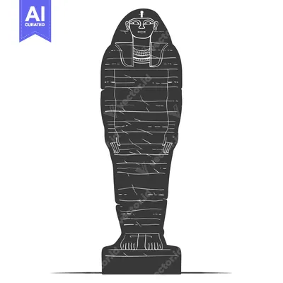 Aset premium populer: Black and White Illustration of an Ancient Egyptian Sarcophagus