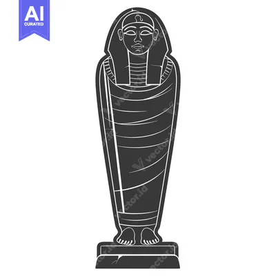 Aset premium populer: Black and White Illustration of an Egyptian Mummy