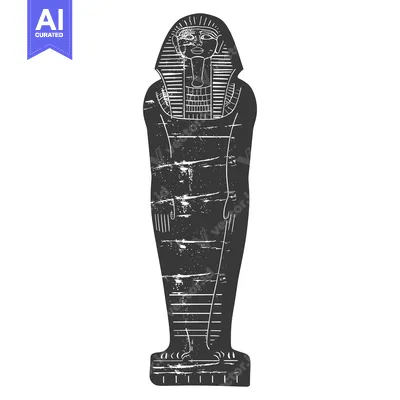 Aset premium populer: An Ancient Egyptian Sarcophagus with a Distressed Design