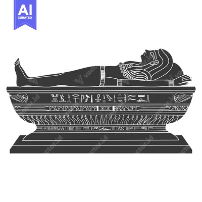 Aset premium populer: An Ancient Egyptian Sarcophagus with a Mummy Inside