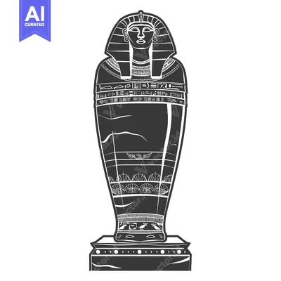 Premium design asset: An Ancient Egyptian Sarcophagus with Hieroglyphs and a Pharaoh's Face
