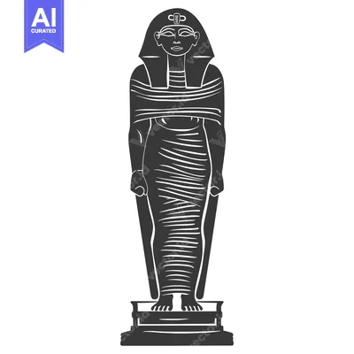 Aset premium populer: Silhouette of an Egyptian Pharaoh Statue