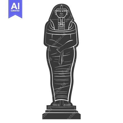 Aset premium populer: A Black and White Silhouette of an Ancient Egyptian Statue