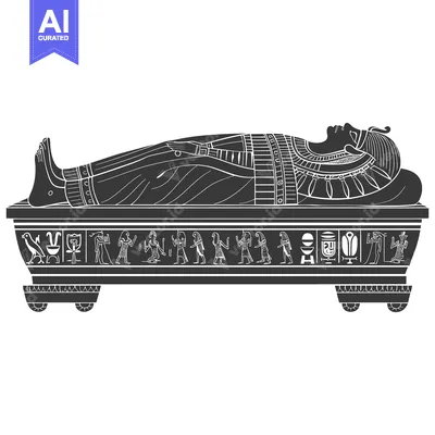 Aset premium populer: An Egyptian Pharaoh Lying in a Decorated Sarcophagus